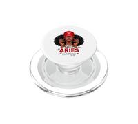 Big Energy Aries Zodiac Afro Women Red Cap Black Girl Women PopSockets PopGrip pour MagSafe