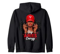 Big Energy Aries Zodiac Afro Women Red Cap Black Girl Women Sweat à Capuche