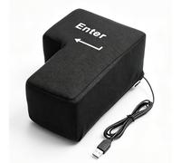 Big Enter Button USB, énorme bouton d'entrée comme coussin anti-stress, coussin de bureau à frapper - Bouton amusant Plug & Play - Pour bureau et jeux - Cadeau amusant pour informaticiens et joueurs