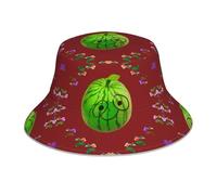 Big Eye Chapeau cloche réfléchissant motif pastèque pour le cyclisme, les voyages, la randonnée et la pêche Noir