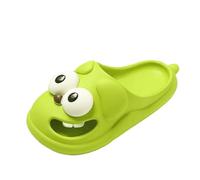 Big Eye Dog Pantoufles Big Eye Dog Fun Cartoon Package Head EVA Pantoufles Mignon Dessin Animé Chien Doux Semelle Épaisse Confortable Sandales Diapositives Sandales Habillées Pour Femmes (Green, 38)
