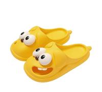 Big Eye Dog Pantoufles Big Eye Dog Fun Cartoon Package Head EVA Pantoufles Mignon Dessin Animé Chien Doux Semelle Épaisse Confortable Sandales Diapositives Sandales Habillées Pour Femmes (Yellow, 36)