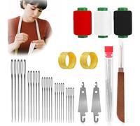 Big Eye Kit d'aiguilles à coudre en acier inoxydable 34 pièces | 5 tailles d'aiguilles pour couture à la main avec étui portable pour les amateurs d'artisanat (34 pièces)