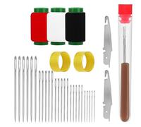 Big Eye Steel Sewing Needles Kit, 34pcs/37pcs Stainless Steel Needles Set for Hand Sewing, Needle Threader, Steel Needles for Quilting & Embroidery, Sewing Kit for DIY Projects (34 PC)