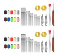 Big Eye Steel Sewing Needles Kit,Steel Needles for Hand Sewing with Ten-Color Thread,Strong And Durable Sewings Needle,5 Sizes of Steels Needle for Diy Sewings Clothes Embroidery (2PCS)