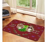 Big Eye Tapis d'alimentation antidérapant en cuir pour animal domestique Motif pastèque 30 x 45 cm Séchage rapide Imperméable Lavable