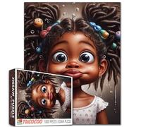 Big Eyed Girl Jigsaw Puzzles pour Adultes Une Petite Fille avec Les Cheveux bouclés et Les Cheveux Accessoires Puzzles Impossible Difficile Difficile pour Adultes Parfait pour Les soirées de Jeux