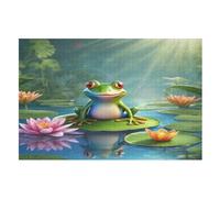 Big Eyed Grenouille Puzzles Adulte 1000 Pieces Cadeau Famille Puzzle Classique 3D EnfFourmisJouet en Bois Cadeau Unique （75×50cm）
