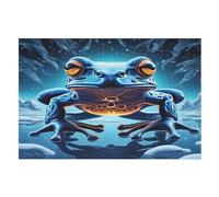 Big Eyed Grenouille Puzzles Adulte 1000 Pieces Cadeau Famille Puzzle Classique 3D EnfFourmisJouet en Bois Cadeau Unique （75×50cm）