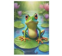 Big Eyed Grenouille Puzzles Adulte 1000 Pieces Cadeau Famille Puzzle Classique 3D Puzzle EnfantsJouet en Bois Cadeau Unique Décoration Intérieure (78×53cm)