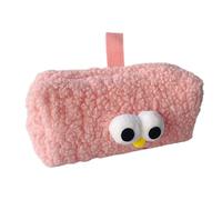 Big-Eyed Stylo Crayon Trousse avec Peluche Multi-Usage Voyage Ecole Bureau pour Adolescente Fille Étudiante, Marron, vert, jaune, 195x80x100mm/7.68x3.15x3.94 inches