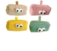 Big-Eyed Stylo Crayon Trousse avec Peluche Multi-Usage Voyage Ecole Bureau pour Adolescente Fille Étudiante, marron, 195x80x100mm/7.68x3.15x3.94 inches