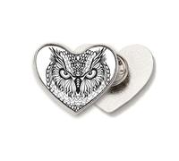 Big Eyes Broche en métal avec motif hibou et oiseau