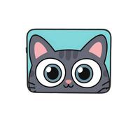 Big Eyes Housse pour ordinateur portable 13" Motif chat gris
