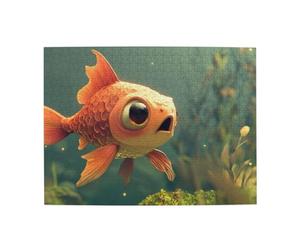 Big Eyes, Little Goldfish Puzzle en bois de 500 pièces pour adultes, puzzle stimulant pour taille du jeu 38,1 x 51,8 cm