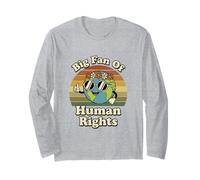 Big Fan of Human Rights Citation Earth Vintage Manche Longue