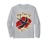 Big Fan of Human Rights Citation Oiseau Floral Roses Manche Longue