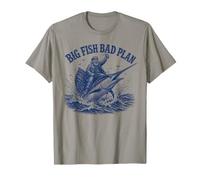 Big Fish Bad Plan Capitaine de pêche en Eau salée T-Shirt