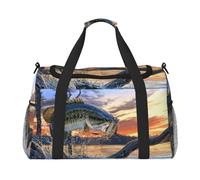Big Fish Print Sac de sport de voyage pour femme - Sac fourre-tout de gym avec compartiment, sac fourre-tout pour homme, sac fourre-tout pour femme, sac à main de week-end pour femme