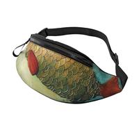 Big Fish Sac banane imprimé pour homme et femme avec sangle réglable pour randonnée, course à pied, voyage, cyclisme, Noir , Taille unique, Sac à dos décontracté