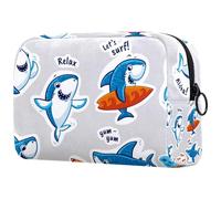 Big Fish Swallowing Little Fish Cosmetic Bag for Women Travel Toiletries Bags Large Makeup Handy Pouch Organizer Bag With Zipper, multicolore, 18.5x7.5x13cm/7.3x3x5.1in, Trousse de toilette