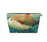 Big Fish Trousse de toilette de voyage avec fermeture éclair dorée pour femmes, mamans et filles, Argenté., One Size, Trousse de toilette