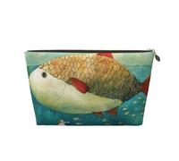 Big Fish Trousse de toilette de voyage avec fermeture éclair dorée pour femmes, mamans et filles, doré, One Size, Trousse de toilette