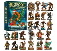 Big Foot Calendrier de l'Avent de Noël 24 jours avec ornements acryliques 2D pour décoration et cadeau familial