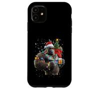 Big Foot Gorilla Santa Hat Drink Christmas Tree Christmas Pyjamas Coque pour iPhone 11