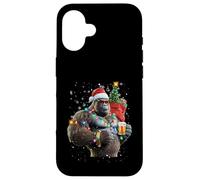 Big Foot Gorilla Santa Hat Drink Christmas Tree Christmas Pyjamas Coque pour iPhone 16