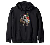 Big Foot Gorilla Santa Hat Drink Christmas Tree Christmas Pyjamas Sweat à Capuche