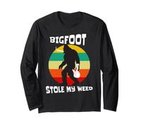 Big Foot Stole My Weed T-Shirt pour Amateur de Cannabis Manche Longue