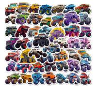 Big Foot Truck 50 Monster Truck Autocollants Dessin animé Voiture Camion Cool Autocollants Multicolore PVC Étanche