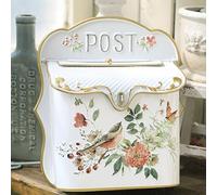 BIG FORTUNE Boîte aux Lettres Murale pour l'extérieur - Style Antique - Décoration d'intérieur - Boîte aux Lettres en métal - Motif Floral