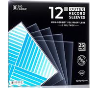 BIG FUDGE Lot de 25 pochettes extérieures pour disques vinyle 12"" LP | Durables infroissables | Transparentes et fabriquées à partir de polypropylène haute densité | 3 mm d'épaisseur, 12,75" x 12,75"