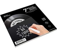 Big Fudge Pochette Vinyle Pro Blank - 18 cm, Noir - 20 Pochettes Vinyles (400gsm) - Protection pour Disque Vinyle - Pochette Intérieure et Extérieure pour 45 Tours