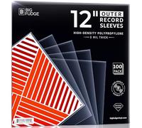 BIG FUDGE Pochettes Extérieures Vinyles - 12" x 100pcs - Pochette Transparente en Plastique pour Disque Vinyle 33 Tours - Durables et Infroissables - Épaisseur 3 mil