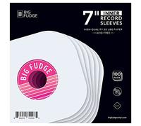 BIG FUDGE Pochettes intérieures pour Disques Vinyles - 18cm x 100 Pièces - Protection de Vinyle en Papier Épais & sans Acide - Pochette Intérieure Antistatique Disque 45 Tours
