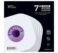 Big Fudge Pochettes intérieures pour Disques Vinyles - 18cm x 50 Pièces - Protection de Vinyle en Papier Épais & sans Acide - Pochette Intérieure Antistatique Disque 45 Tours