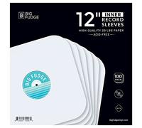 BIG FUDGE Pochettes intérieures pour Disques Vinyles - 30cm x 100 Pièces - Protection de Vinyle en Papier Épais & sans Acide - Pochette Intérieure Antistatique Disque 33/45 Tours