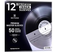 Big Fudge Premium Master Pochettes pour Disques Vinyles - 30.5cm x 50 Pcs - Archiviste Antistatique Pochette Intérieure pour Disque Vinyle 33 Tours - Protection Papier 3 Couches