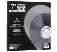 Big Fudge Rangement Vinyle 33 Tours - Lot 50x Pochette Vinyle pour Disque 7" en Plastique Papier 3 Couches Antistatique - Pochettes Protection Range Vinyles Album 45 Tour 18,5x18,5cm