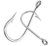 Big Game Shark Lot de 10 grands hameçons en acier inoxydable forgé 8/0