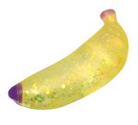 Big Glitter Banana Squishy, Silicone Sensory Squeeze Squishy Banana, Slow Rising Stress Ball for Boys Girls Teens Adults