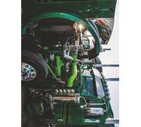 Big Green Semi & Red Fire Truck Driver's Log Book: Daily Trucking Journal for CDL Driver's Maintenance & Mileage Records