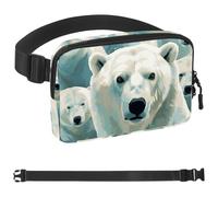 Big Headed Polar Bear 1565 Sac banane pour homme et femme avec sangle réglable, sac banane tendance pour voyage, plein air, course à pied, randonnée, multicolore, multicolore, 1.5x9.0x5.9in/4x23x15cm