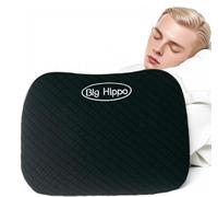 Big Hippo Coussin de voyage en mousse à mémoire de forme avec housse amovible Coussin de camping doux Coussin de sieste confortable pour l'école, le bureau, les voyages, le camping - Noir (1 pièce)