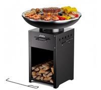 Big Horn Outdoors Plancha Grill, brasero avec teppanyaki en acier inoxydable de 60 cm et plaque de barbecue, cuisine extérieure pour fête de jardin, camping cuisine en plein air