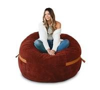 Big Joe Fuf Grand pouf rempli de mousse avec housse amovible, terre cuite profonde, peluche cordée, 1,2 m (grand)