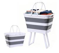 Big Laundry Basket | Laundry Baskets | 26L Large Foldable Elevated Organizer For Home Bathroom Bedroom | Tall Laundrys Basket Wash Basin For Kitchen Camping Toy Snack Food Fruit Vegetable